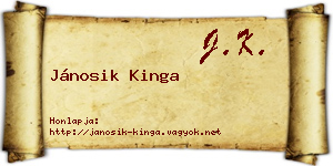 Jánosik Kinga névjegykártya